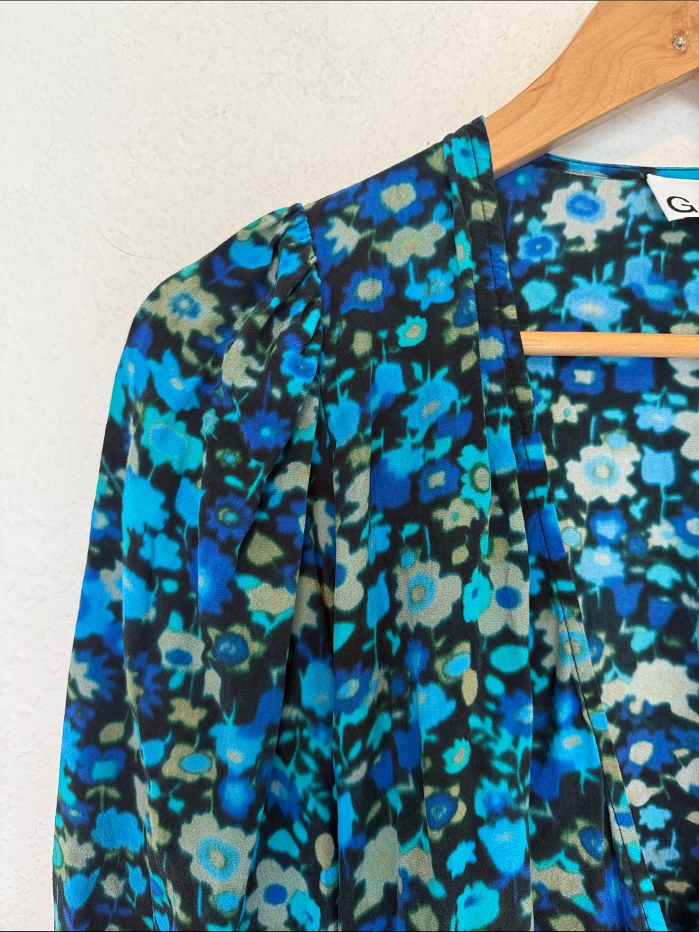Perfect Ganni floral wrap midi dress 36 - Picture 6 of 8